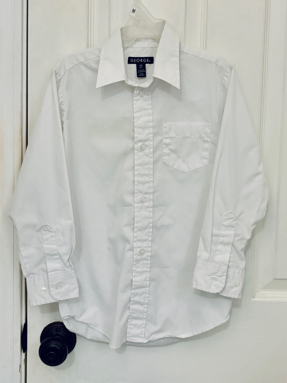 GEORGE Classic White Button Down Dress Shirt for Boys